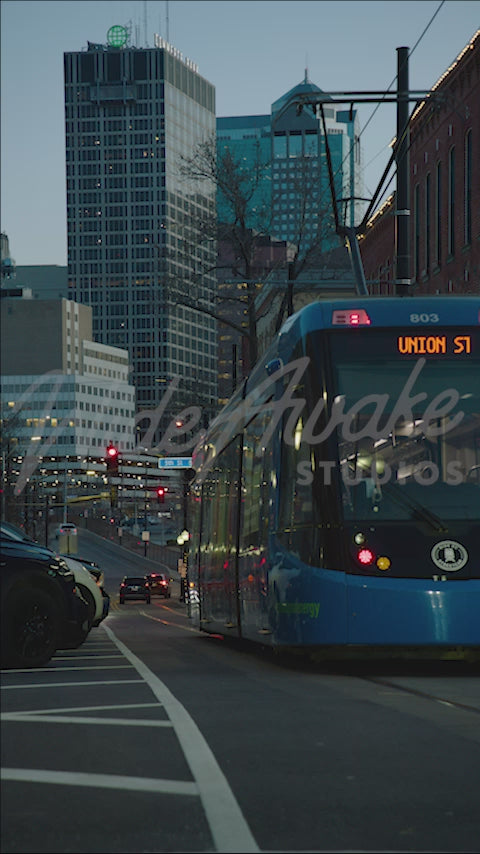 Streetcar in River Market, Downtown Kansas City - Vertical