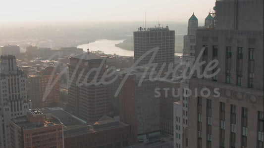 Drone shot, Downtown & Missouri River