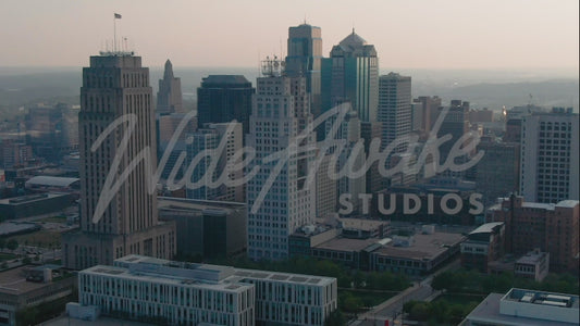 Drone shot, Downtown Kansas City Looking West