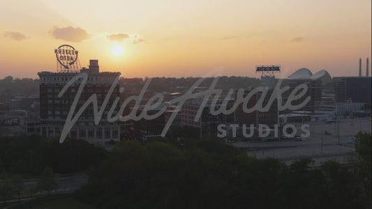Drone shot, Western Auto Building, Downtown Kansas City