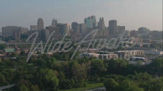 Drone shot, Downtown & Columbus Park from the North